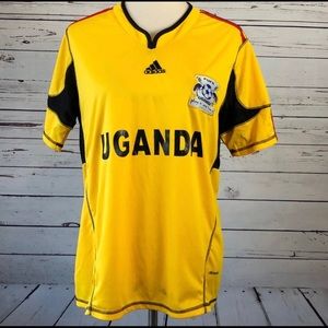 Adidas Climacool Uganda Large Soccer Jersey Gold